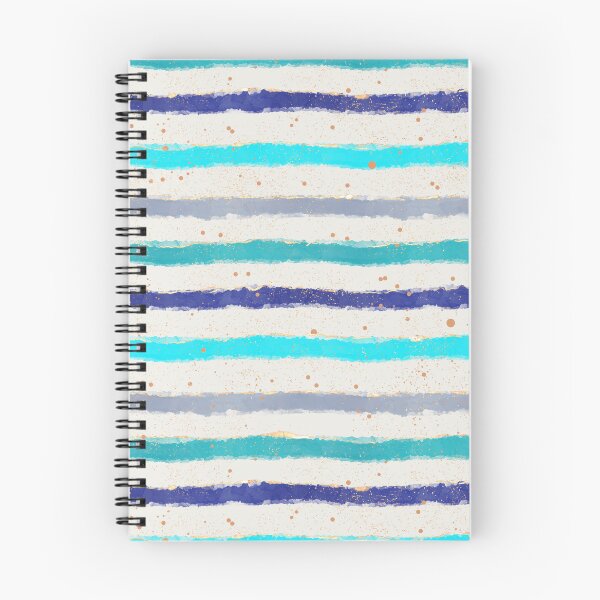Item preview, Deep Ocean Stripes - Watercolour Brushstroke Waves with Gold Speckles White designed and sold by NoemiMarozsan.