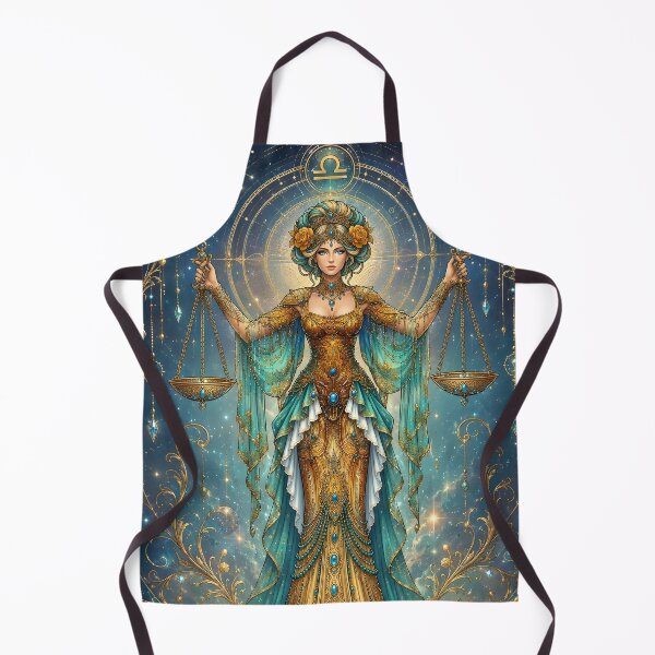 Item preview, Libra 1 - Celestial Libra Goddess Golden Zodiac Art designed and sold by NikaNavi.