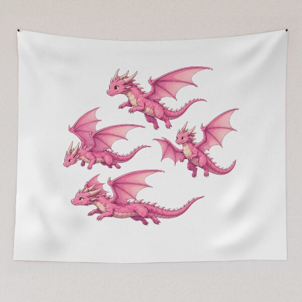 Item preview, Flying Pink Dragons Fantasy Illustration Collection designed and sold by Karolina’s Cozy Creations.