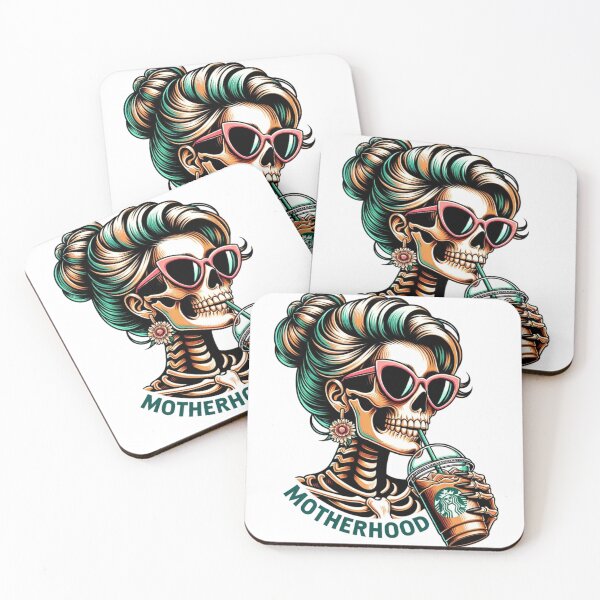 Item preview, Motherhood Skeleton Coffee Lover Design | Trendy Gothic Mom Art designed and sold by SkeletonMood.