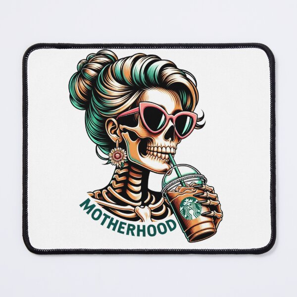 Item preview, Motherhood Skeleton Coffee Lover Design | Trendy Gothic Mom Art designed and sold by SkeletonMood.