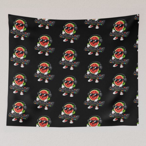 Item preview, Watermelon DJ with Headphones Funny Fruit DJ Sticker Design designed and sold by OnPointOutfits.