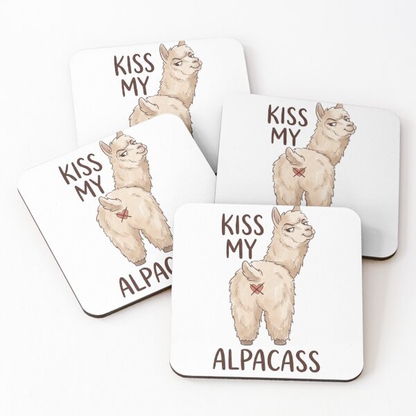 Item preview, Kiss My Alpacass Funny Alpaca Pun  designed and sold by SoftPawsAtelier.