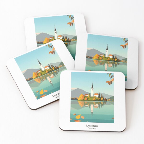 Item preview, Lake Bled Modern Poster – Minimal Slovenia Travel Wall Art designed and sold by pod24.