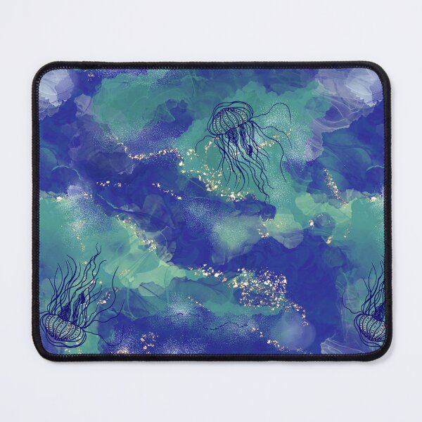 Item preview, Deep Sea Jellyfish - Abstract Watercolour Ocean Pattern in Cool Jewel Tones designed and sold by NoemiMarozsan.