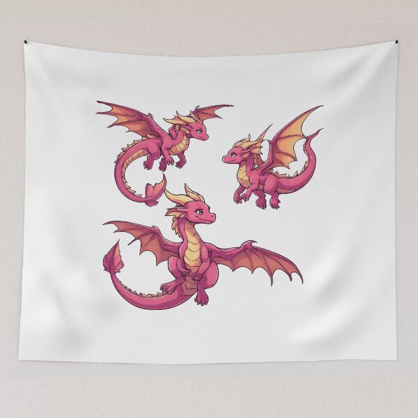 Item preview, Cute Pink Flying Dragons Fantasy Character Set designed and sold by Karolina’s Cozy Creations.