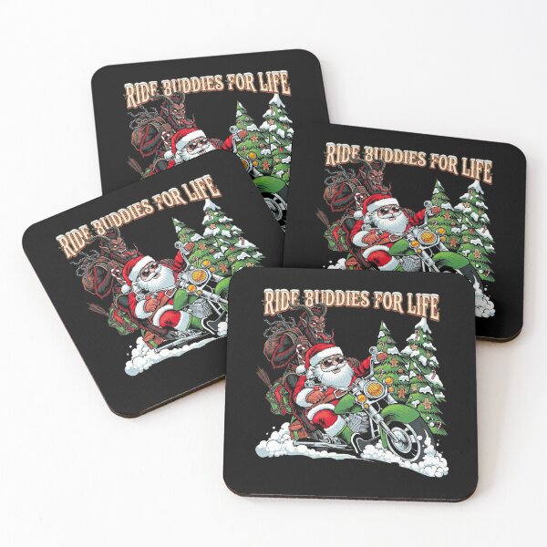 Item preview, Ride Buddies for Life – Holiday Biker Santa & Krampus Christmas Motorcycle designed and sold by SidTastic .