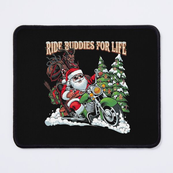 Item preview, Ride Buddies for Life – Holiday Biker Santa & Krampus Christmas Motorcycle designed and sold by SidTastic .