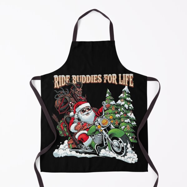 Item preview, Ride Buddies for Life – Holiday Biker Santa & Krampus Christmas Motorcycle designed and sold by SidTastic .