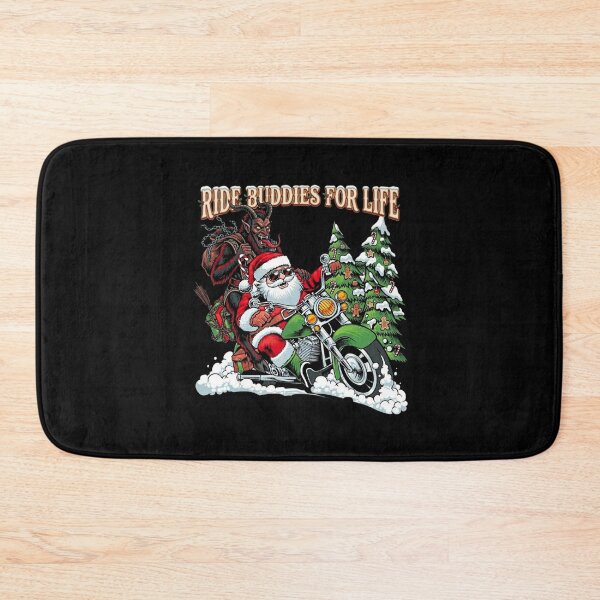Item preview, Ride Buddies for Life – Holiday Biker Santa & Krampus Christmas Motorcycle designed and sold by SidTastic .