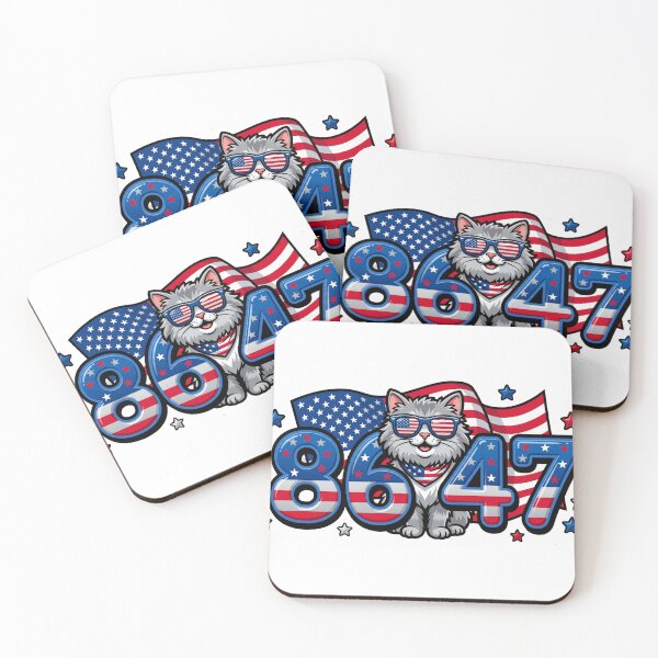 Item preview, cute 8647 patriotic cat flag glasses designed and sold by ArtDesignTp.