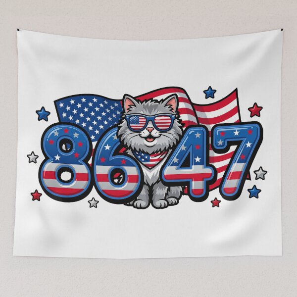 Item preview, cute 8647 patriotic cat flag glasses designed and sold by ArtDesignTp.
