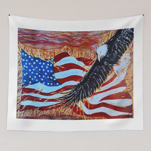 Item preview, Flaming Eagle and Flag designed and sold by MarkedByHeaven.