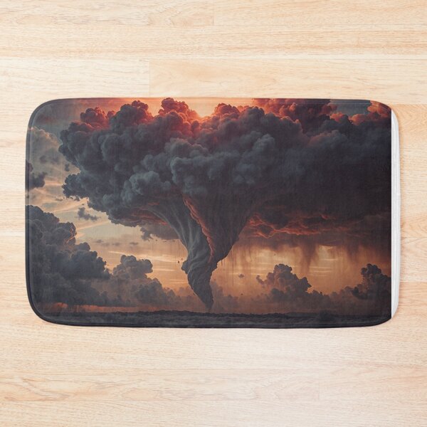 Item preview, Dramatic Storm Cloud Wall Art, Fiery Sky Tornado Fantasy Landscape Print designed and sold by BeautifulVirtues.