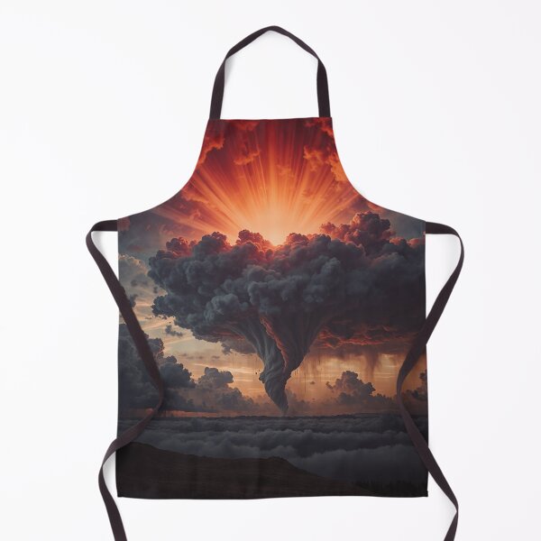 Item preview, Dramatic Storm Cloud Wall Art, Fiery Sky Tornado Fantasy Landscape Print designed and sold by BeautifulVirtues.
