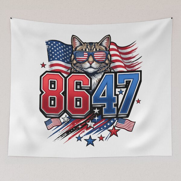 Item preview, cool cat patriotic 8647 flag sunglasses designed and sold by ArtDesignTp.