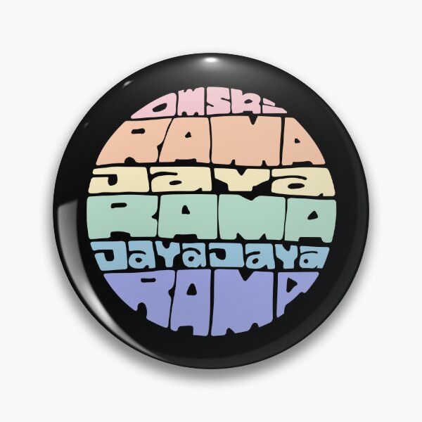 Item preview, Jaya Rama hand lettering round circle mantra chant pastel rainbow black designed and sold by wordznart.