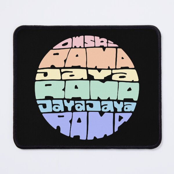 Item preview, Jaya Rama hand lettering round circle mantra chant pastel rainbow black designed and sold by wordznart.