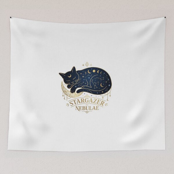 Item preview, Stargazer Nebulae Aesthetic Celestial Sleeping Cat Sticker designed and sold by JeevanStickers.