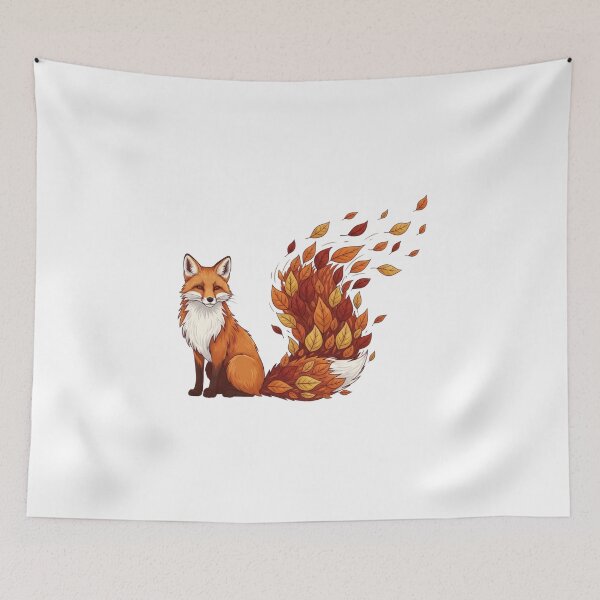 Item preview, Autumn Leaf Tail Fox Illustration designed and sold by AbanoubStore.