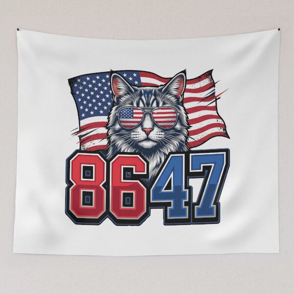 Item preview, 8647 patriotic cat sunglasses flag graphic designed and sold by ArtDesignTp.