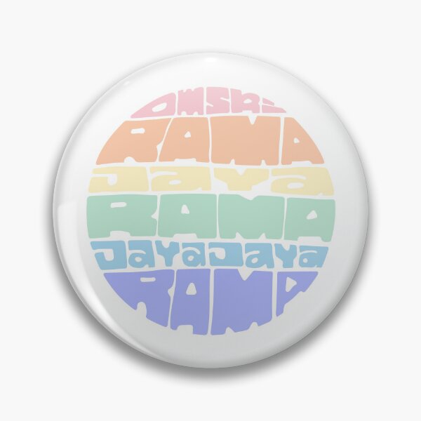 Item preview, Jaya Rama hand lettering round circle mantra chant pastel rainbow designed and sold by wordznart.