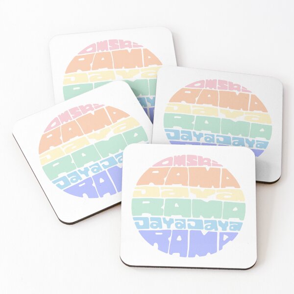 Item preview, Jaya Rama hand lettering round circle mantra chant pastel rainbow designed and sold by wordznart.