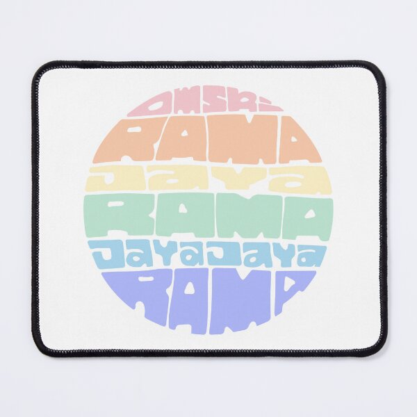 Item preview, Jaya Rama hand lettering round circle mantra chant pastel rainbow designed and sold by wordznart.