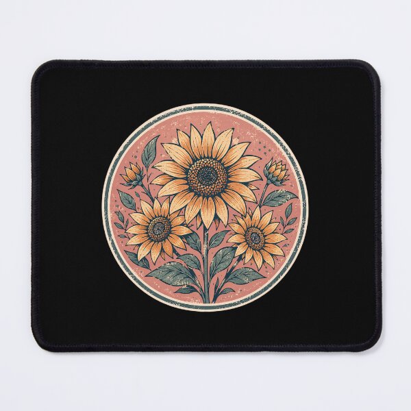 Item preview, Distressed Floral Circular Design Sunflower Vintage Flowers 70s 80s 90s  designed and sold by OnPointOutfits.