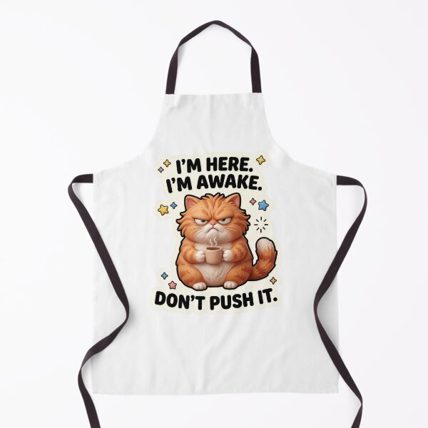 Item preview, I'm Here I'm Awake Don't Push It Grumpy Cat Coffee Funny Cat Lover Design designed and sold by StillWildink.