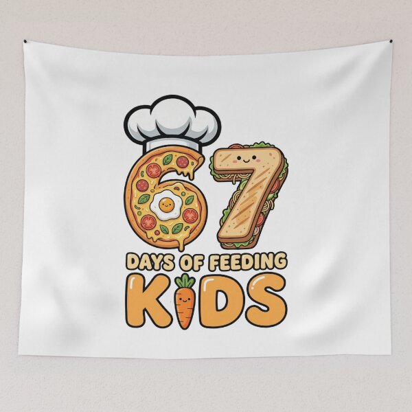 Item preview, 67 days school lunch lady retro quote designed and sold by ArtDesignTp.