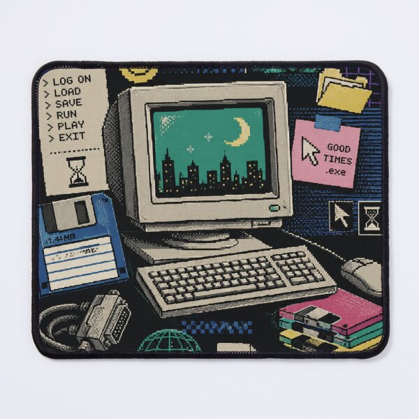 Item preview, Retro 90s Computer Collage Vintage Pixel Art 8-Bit Tech Sticker Design for CRT Monitor designed and sold by OnPointOutfits.