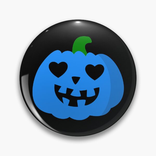 Item preview, blue halloween heart pumpkin jack-o-lantern designed and sold by Gossip Rag.
