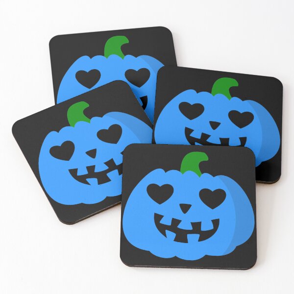 Item preview, blue halloween heart pumpkin jack-o-lantern designed and sold by Gossip Rag.