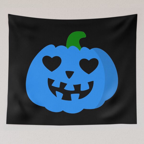Item preview, blue halloween heart pumpkin jack-o-lantern designed and sold by Gossip Rag.