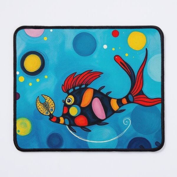 Item preview, Fun Colorful Fish on Blue Background designed and sold by RAISC.