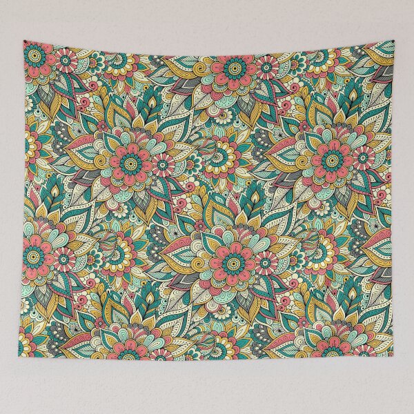 Item preview, Colorful Bohemian Floral Zen Doodle Mandala designed and sold by Sybille-Yates.