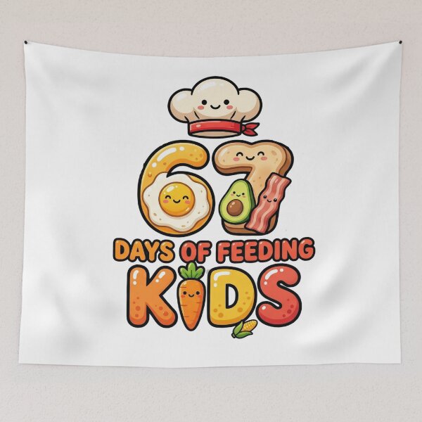 Item preview, retro lunch lady feeding kids meme designed and sold by ArtDesignTp.