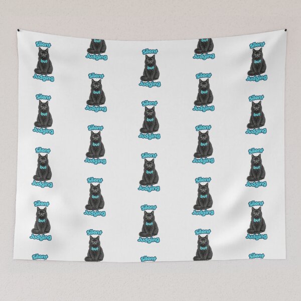 Item preview, Silent but Judging – Funny Black Cat Design designed and sold by lumar23.