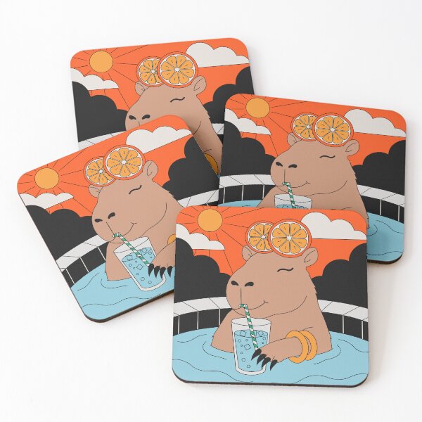 Item preview, Relaxed Capybara Hot Tub Sticker designed and sold by inkfusionhub99.