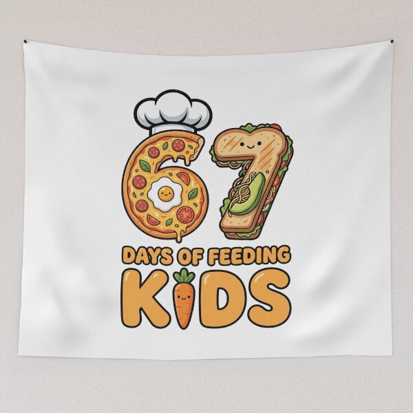 Item preview, 67 days feeding kids cafeteria humor designed and sold by ArtDesignTp.