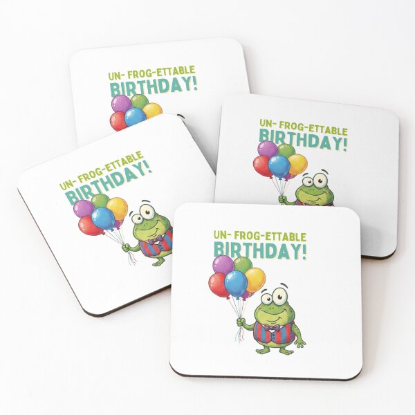 Item preview, Un-frog-ettable Birthday - Funny Cartoon Frog with Balloons designed and sold by Rightstudio1.