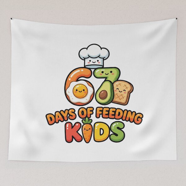 Item preview, funny 67 days feeding kids lunch lady designed and sold by ArtDesignTp.