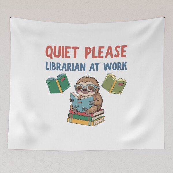 Item preview, Quiet please Librarian at work designed and sold by BritishDelights.