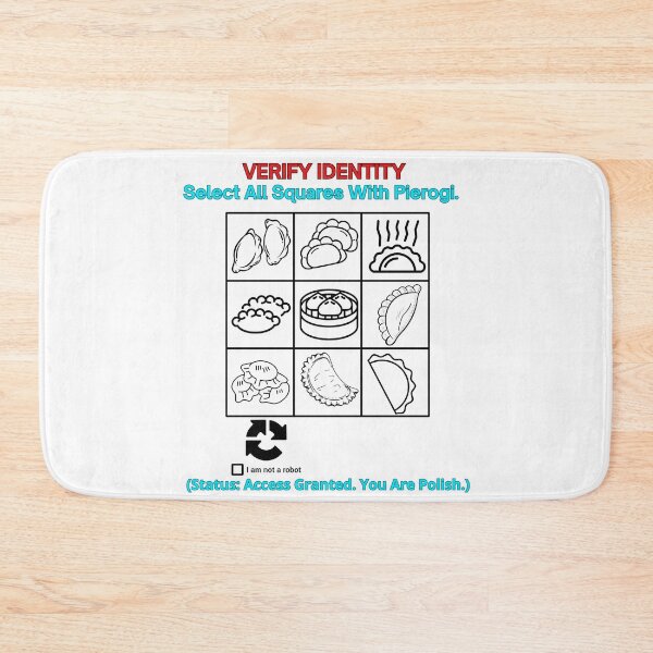 Item preview, White VERIFY IDENTITY Select All Squares With Pierogi - Funny Polinglish Polish Humor Gift designed and sold by VibePolinglish.