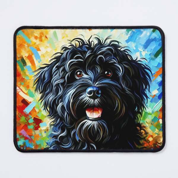 Item preview, Barbet Acrylic Art Black French Water Dog Portrait designed and sold by Puppy Puzzles Plus.