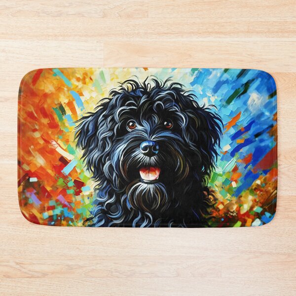 Item preview, Barbet Acrylic Art Black French Water Dog Portrait designed and sold by Puppy Puzzles Plus.