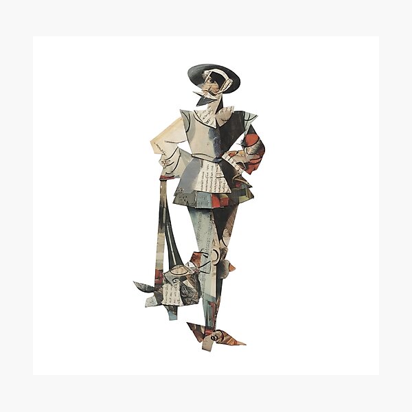 Item preview, Don Quixote – Cervantes | Literary Collage Portrait Art Print | Classic Novel Poster designed and sold by OzzFrequency.