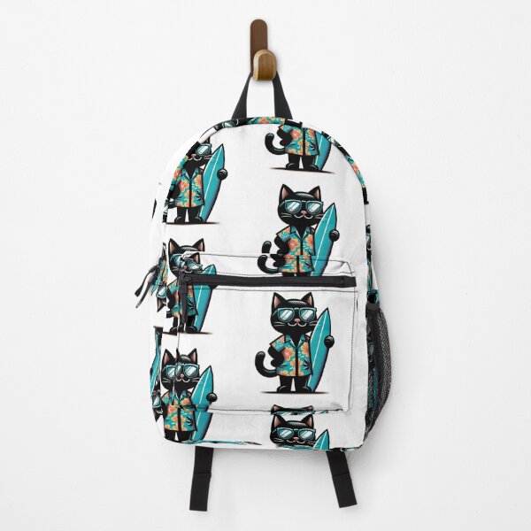 Item preview, Retro Black Cat Surfing designed and sold by Retro@nimals.