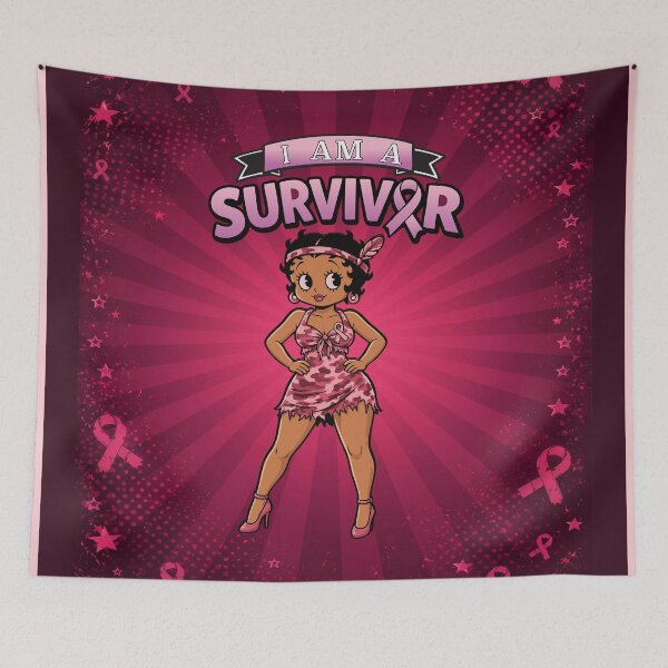 Item preview,  I Am a Survivor | Retro Pink Ribbon Betty Inspired Empowerment Design designed and sold by XenoFinalDawn Shop.
